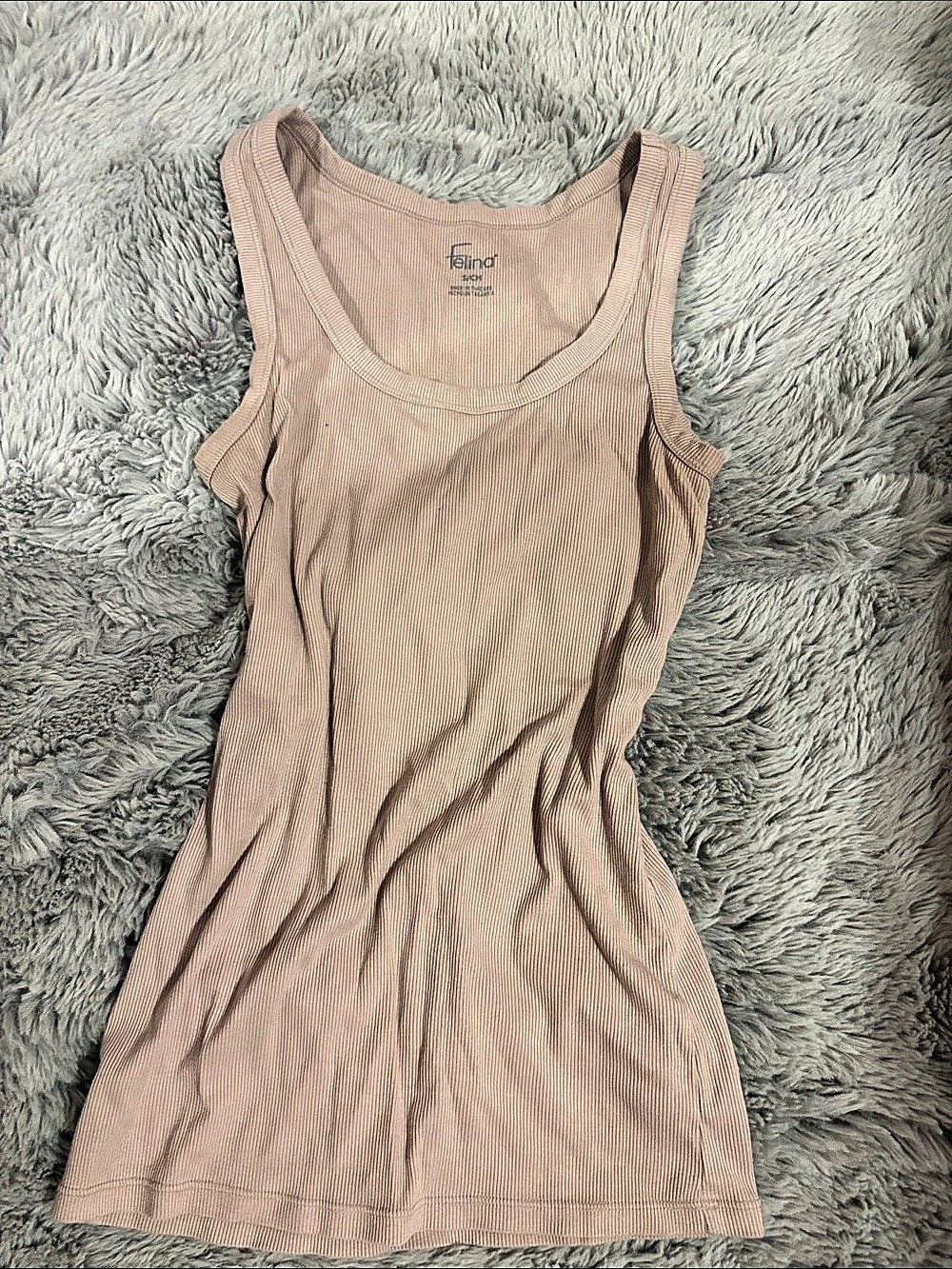 Keno Ribbed Tank Top in Pink Size Small Like New